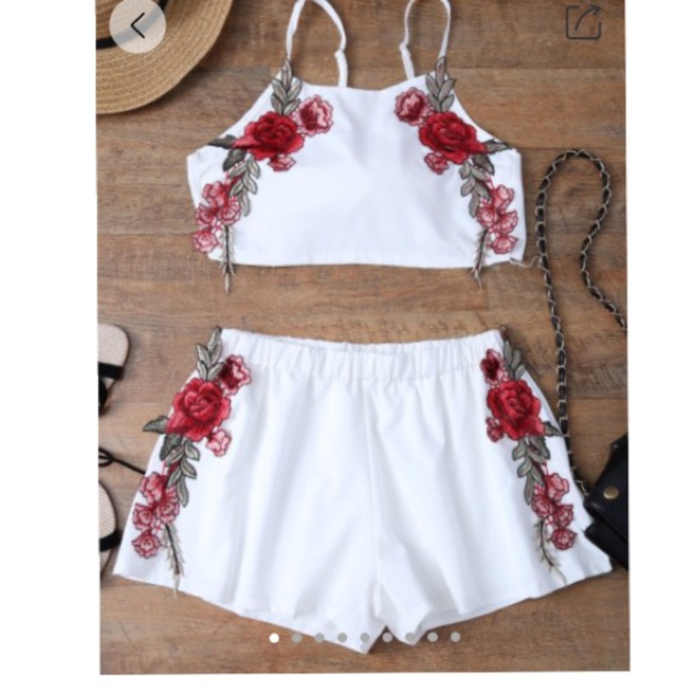 rose top & shorts! 🌹
