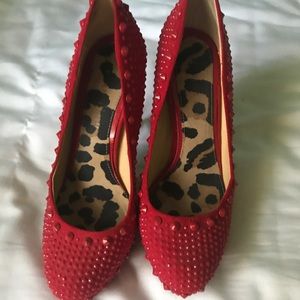 Gianni Bini Red Studded Pumps