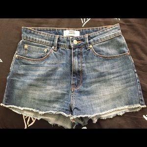 High waisted short shorts slight distress