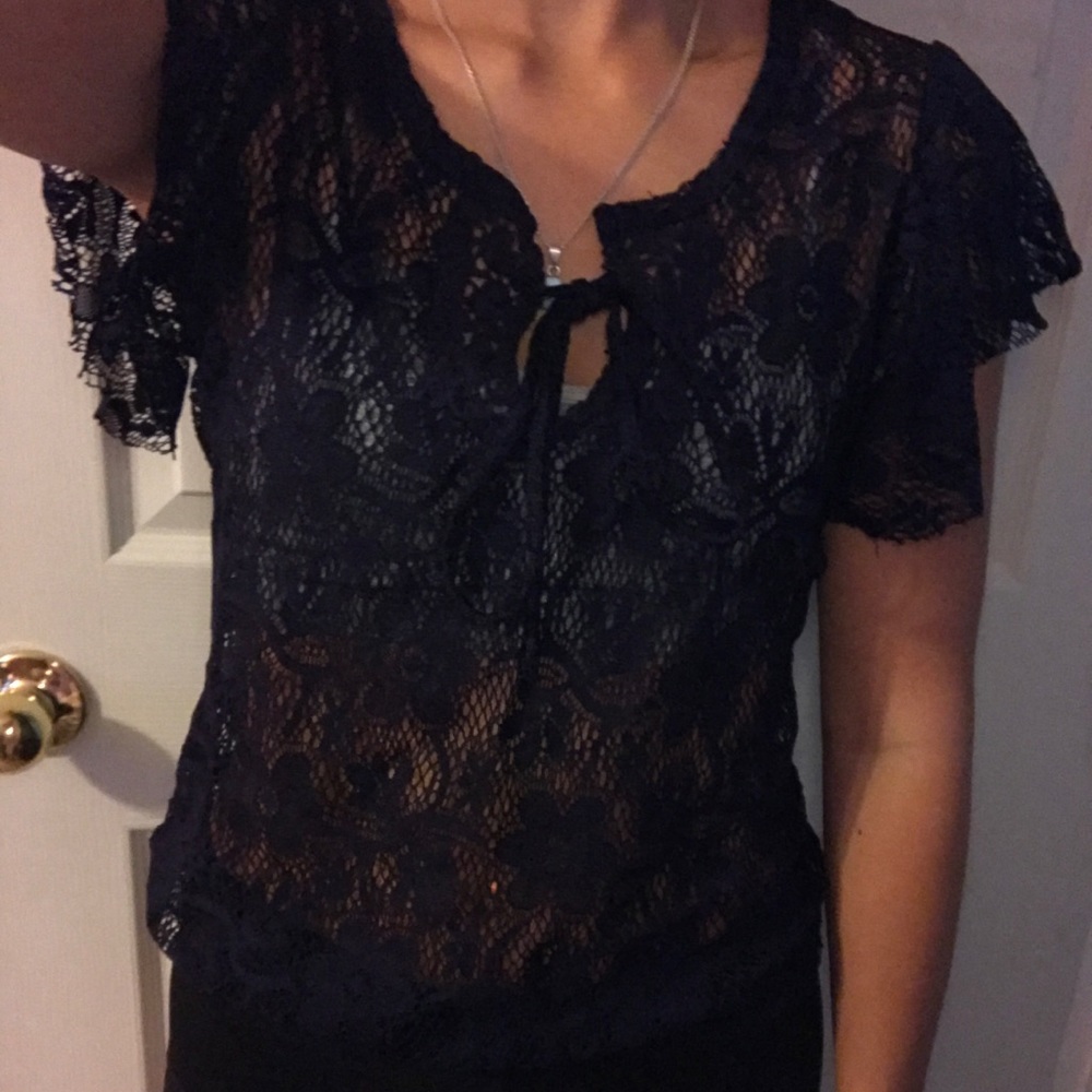 Lace navy blue top size Small