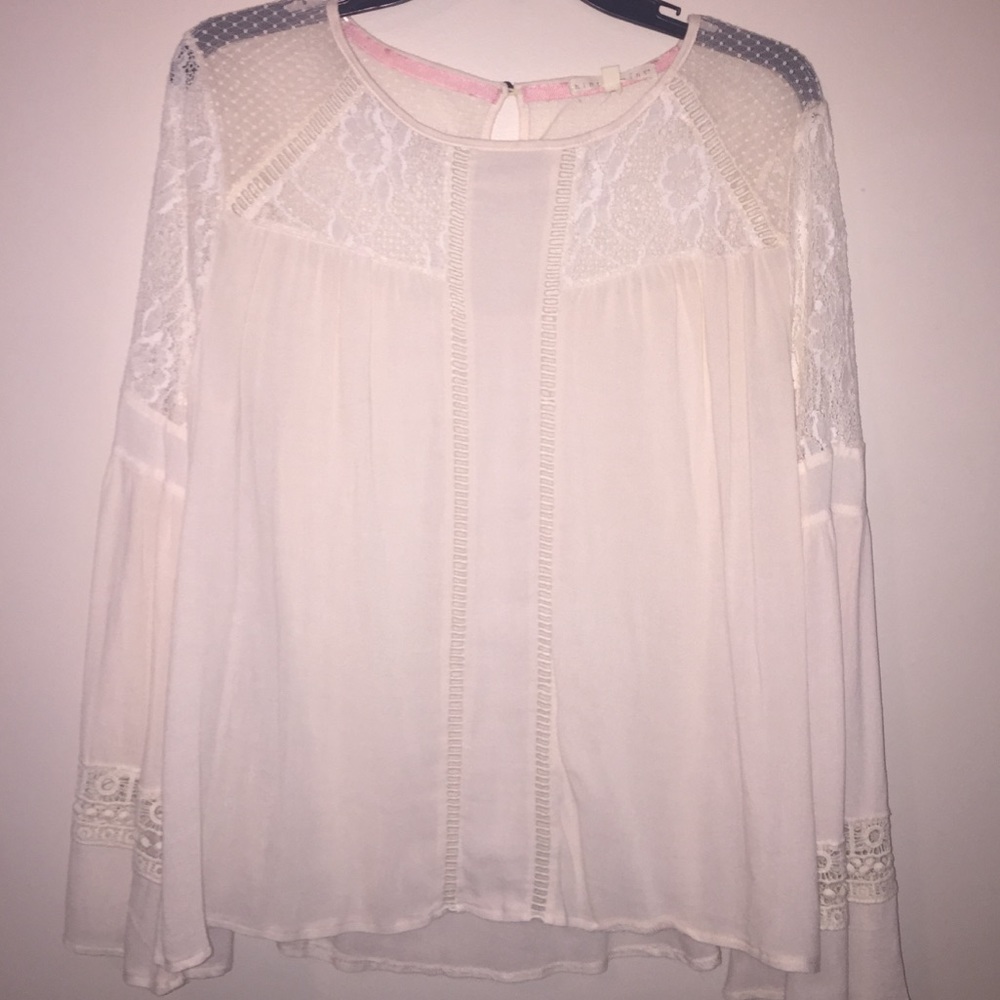 See-Through Lace Long Sleeve Top