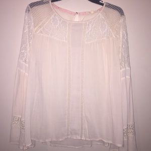See-Through Lace Long Sleeve Top