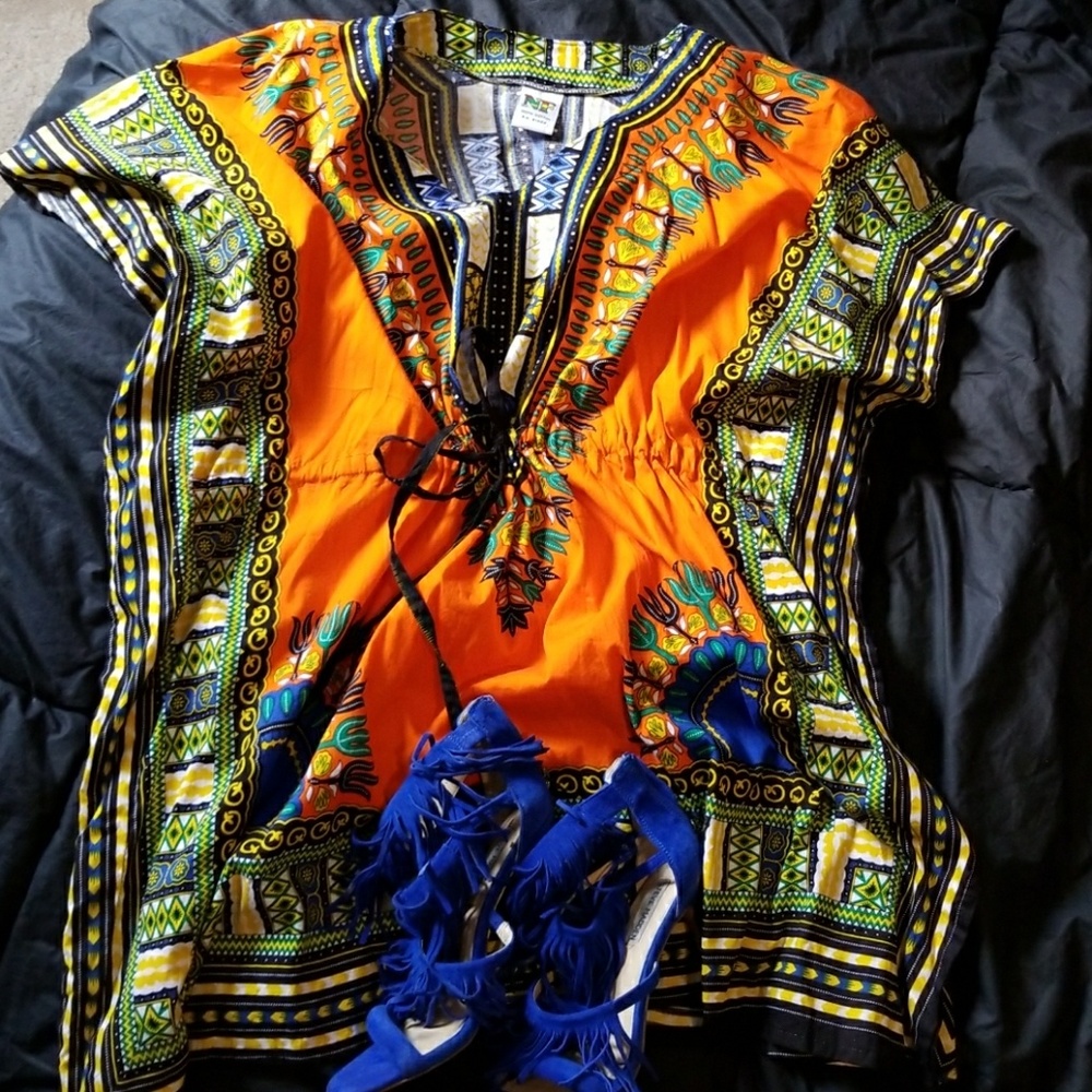 Dashiki-style mini dress