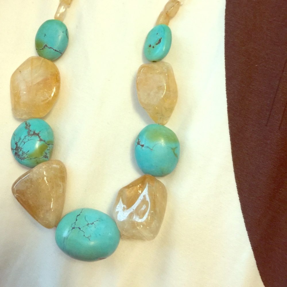 Hand Crafted Turquoise & Citrine Necklace