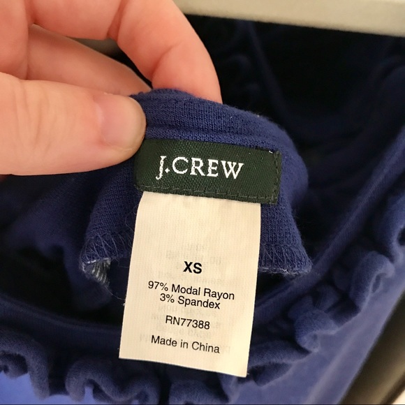 J. Crew Navy Ruffle Neckline Dress - Picture 6 of 7
