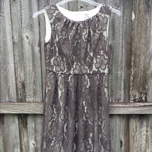 Cream and gray short dres