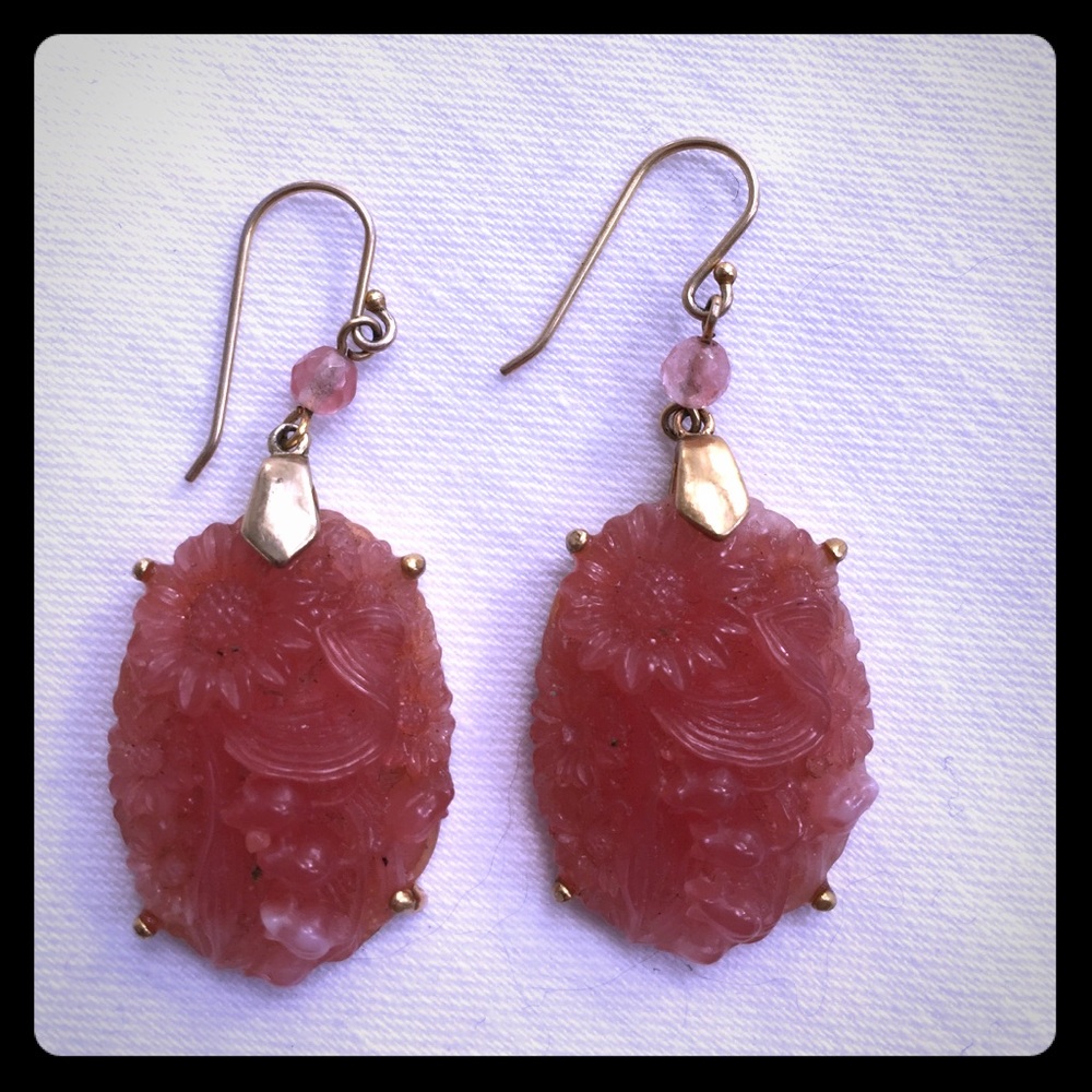 Elegant dangly pink earrings