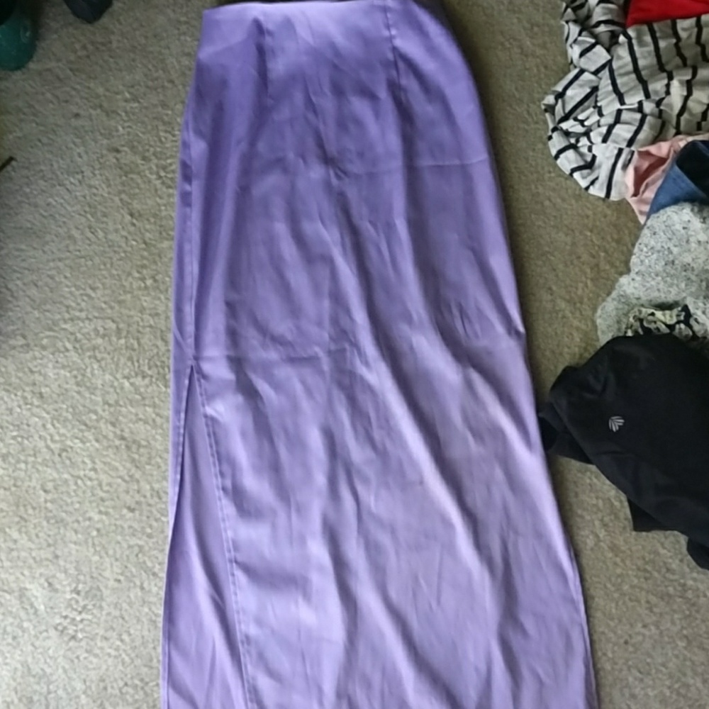 Maxi straight purple skirt