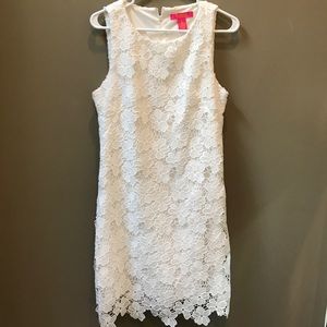 White lace sheath dress