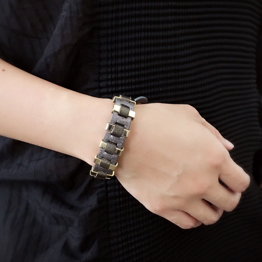 Brass Metallic Textured Bracelet