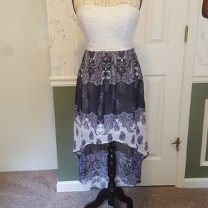 Papaya Hi-Low Strapless Dress