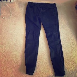 Armani black leather jeans