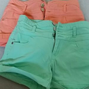 Shorts bundle! Coral and seafoam green!!