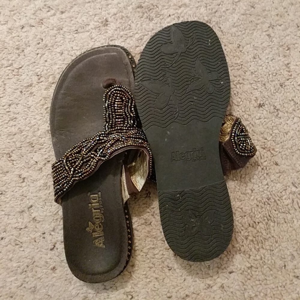 Brown beaded Alegria sandles