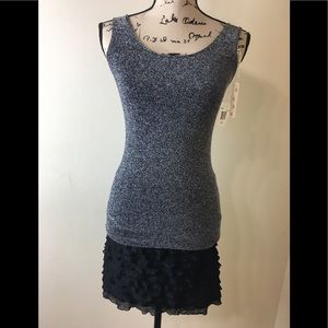 NWT Poof! Ultra Stretchy Glittery Black Tank