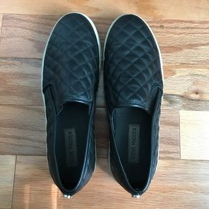 Steve Madden Black Slip Ons