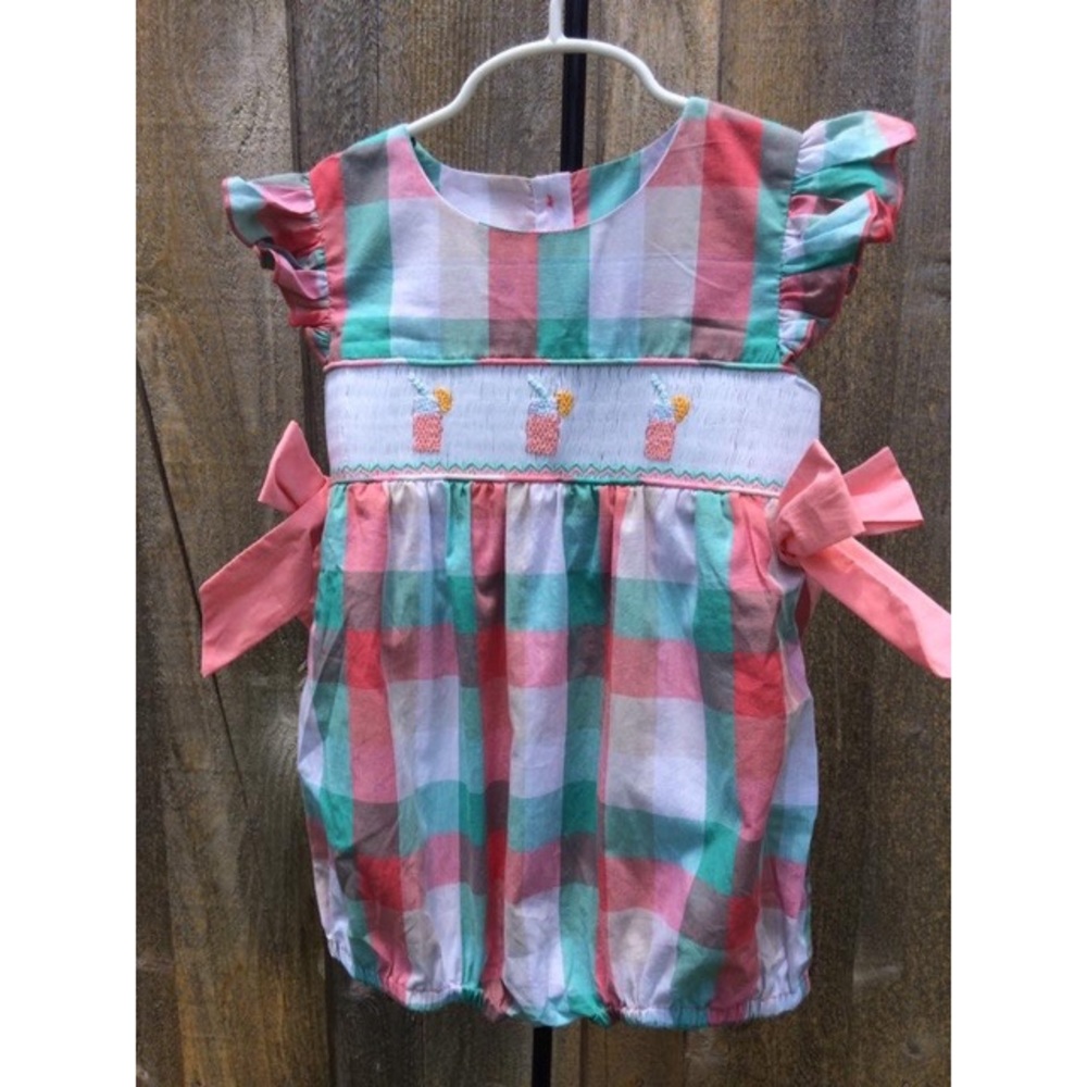 🍹Lemonade smocked bubble with bows