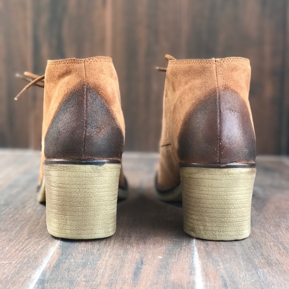 Suede Distressed Leather Lace-up Ankle Boots - Picture 5 of 5