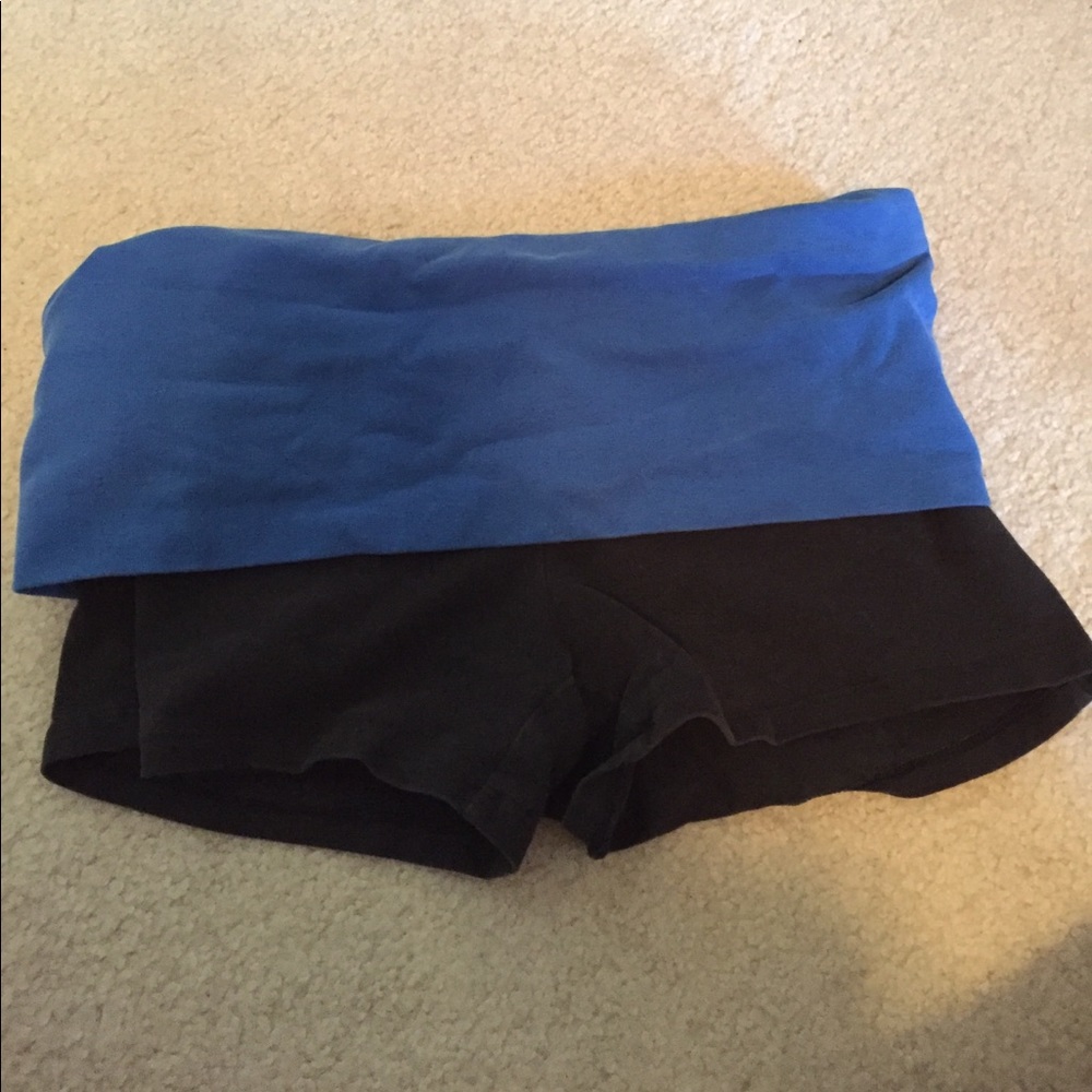 PINK black and blue yoga shorts