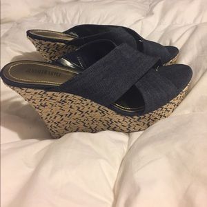 ❤️Jennifer Lopez denim wedges sandals NWOT