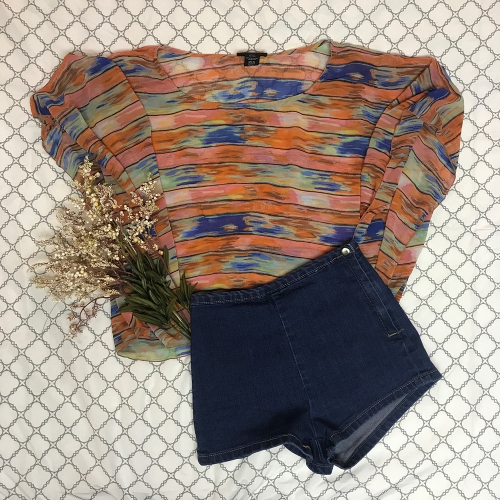 Anthropologie Sheer Patterned Blouse