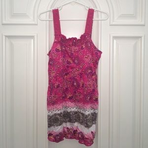 Justice boho tank with crochet straps and sequins