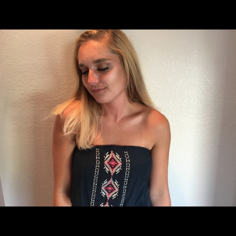 Strapless high low sundress