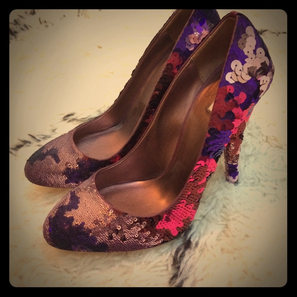 Barbiecore Miu Miu Sequin Pailette Pumps Heels Size IT 38.5