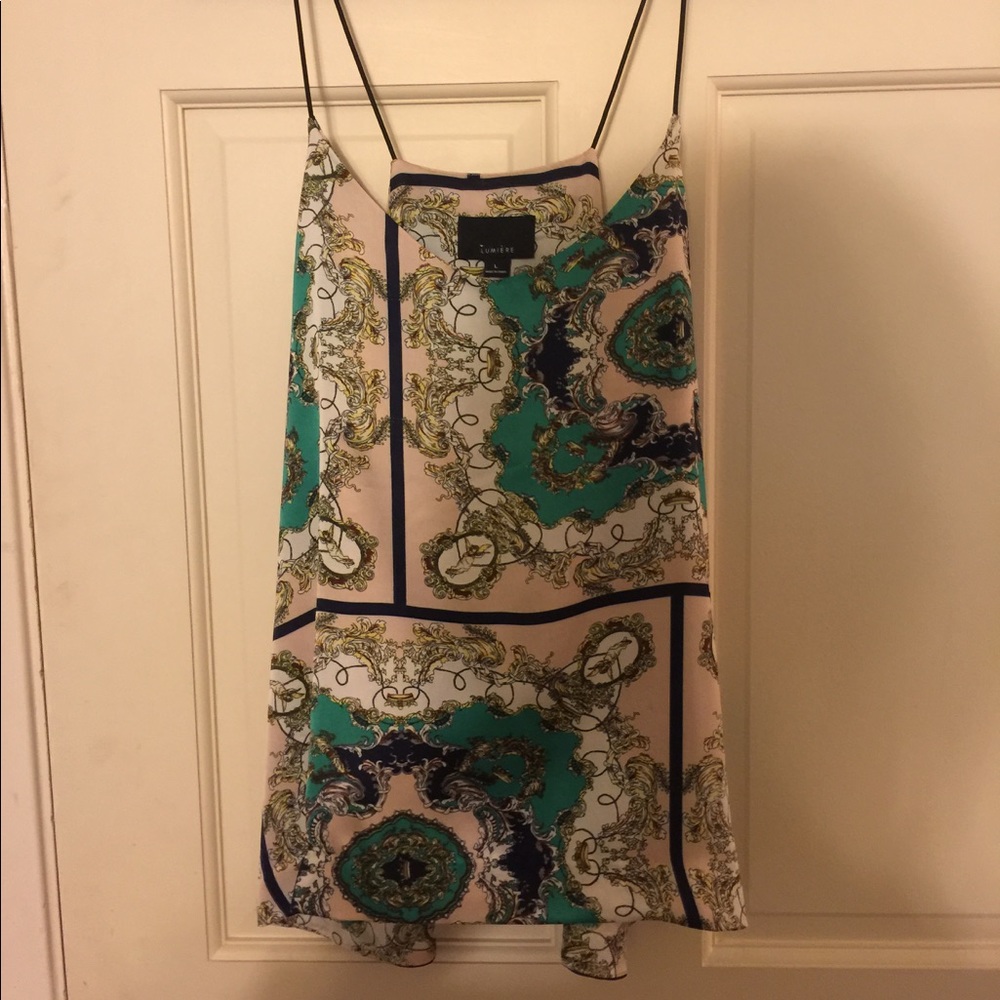 Silk spaghetti strap tank