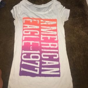 American eagle white/multi color shirt