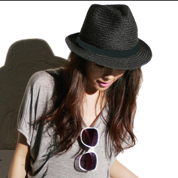 Accessories - 💥Black fedora hat, straw