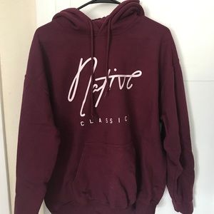 maroon hoodie