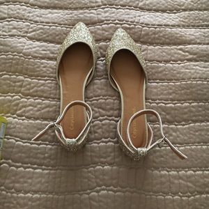 Gold glitter flats