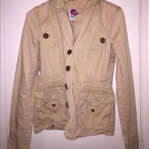 Tan Button-Down Jacket (Size: M/M women's)