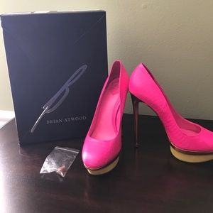 Brian Atwood Heels Pink Designer Shoes Authentic