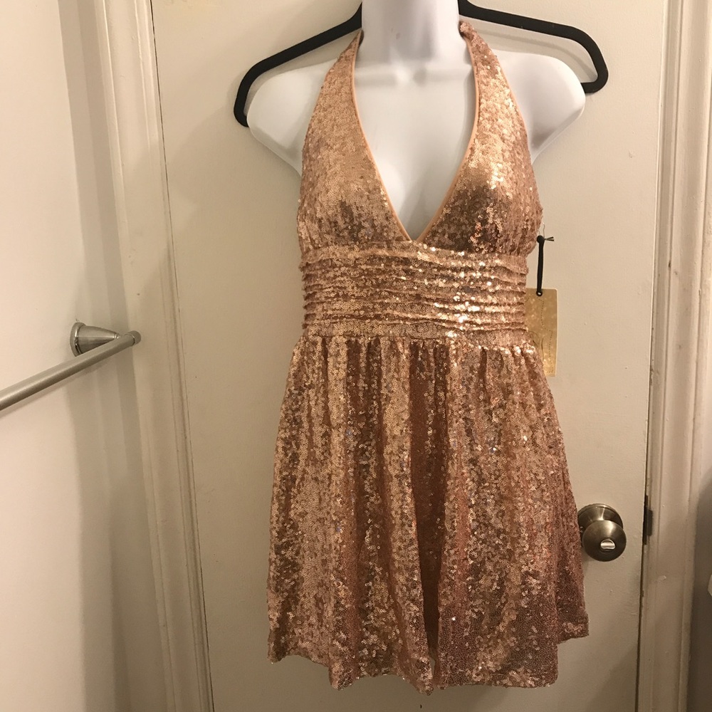 Rose gold sparkly dress