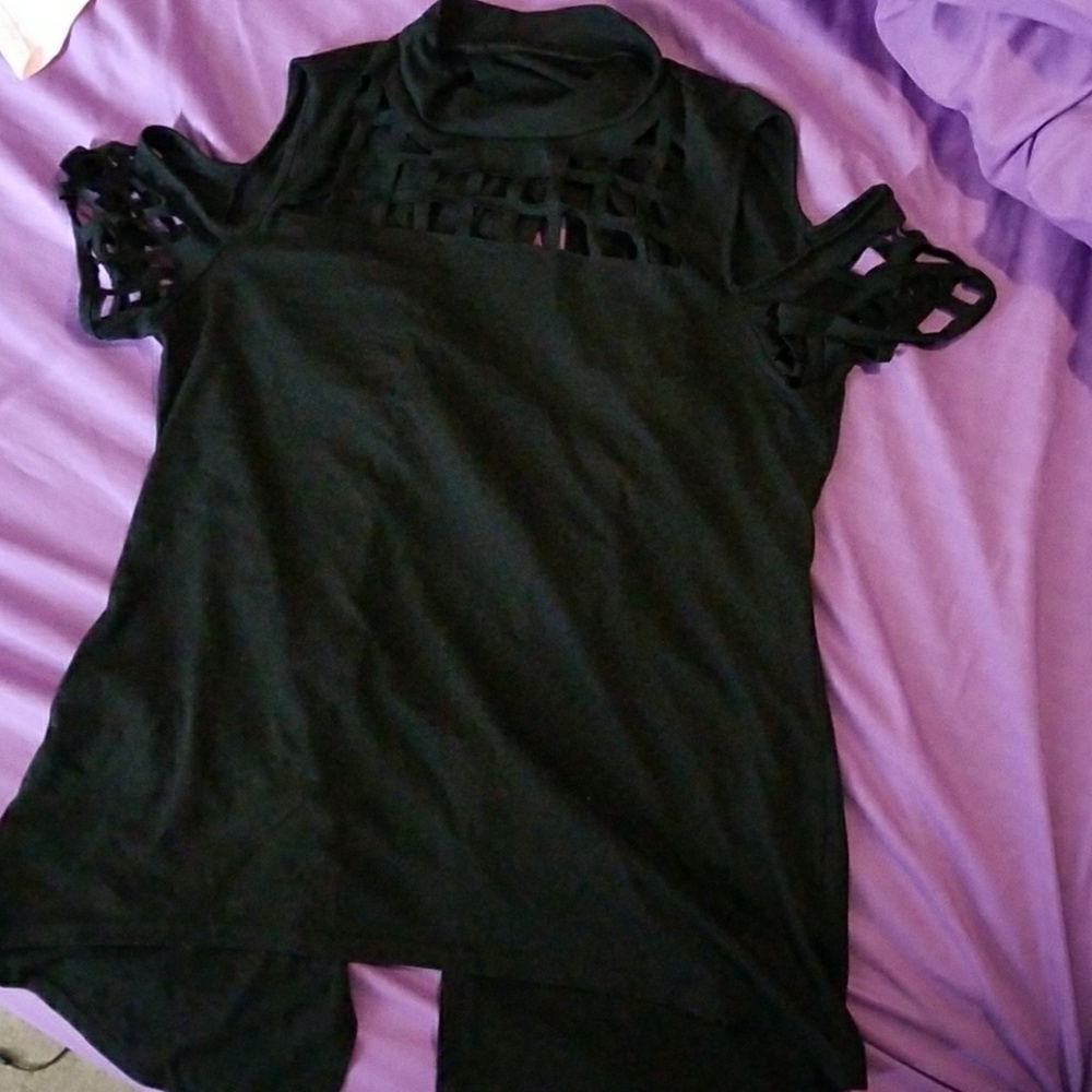 Black Cold-shoulder Shirt