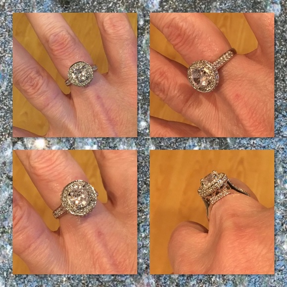 SOLD OUT🆕 4.10TCW VVS1 Simulated Sterling Ring - Picture 2 of 4