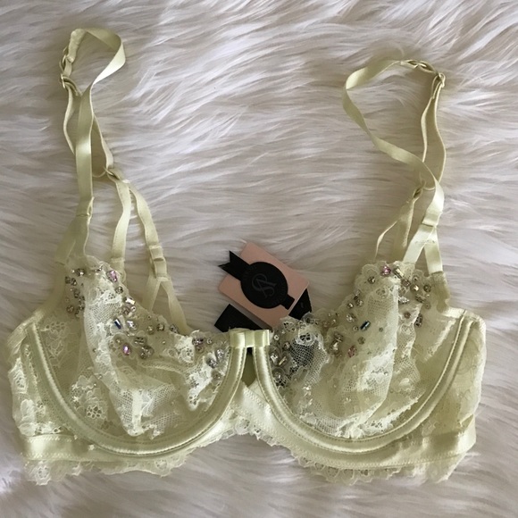 NWT Rare Victoria Secret Designer Collection Swarovski crystal bra 34C - Picture 1 of 4