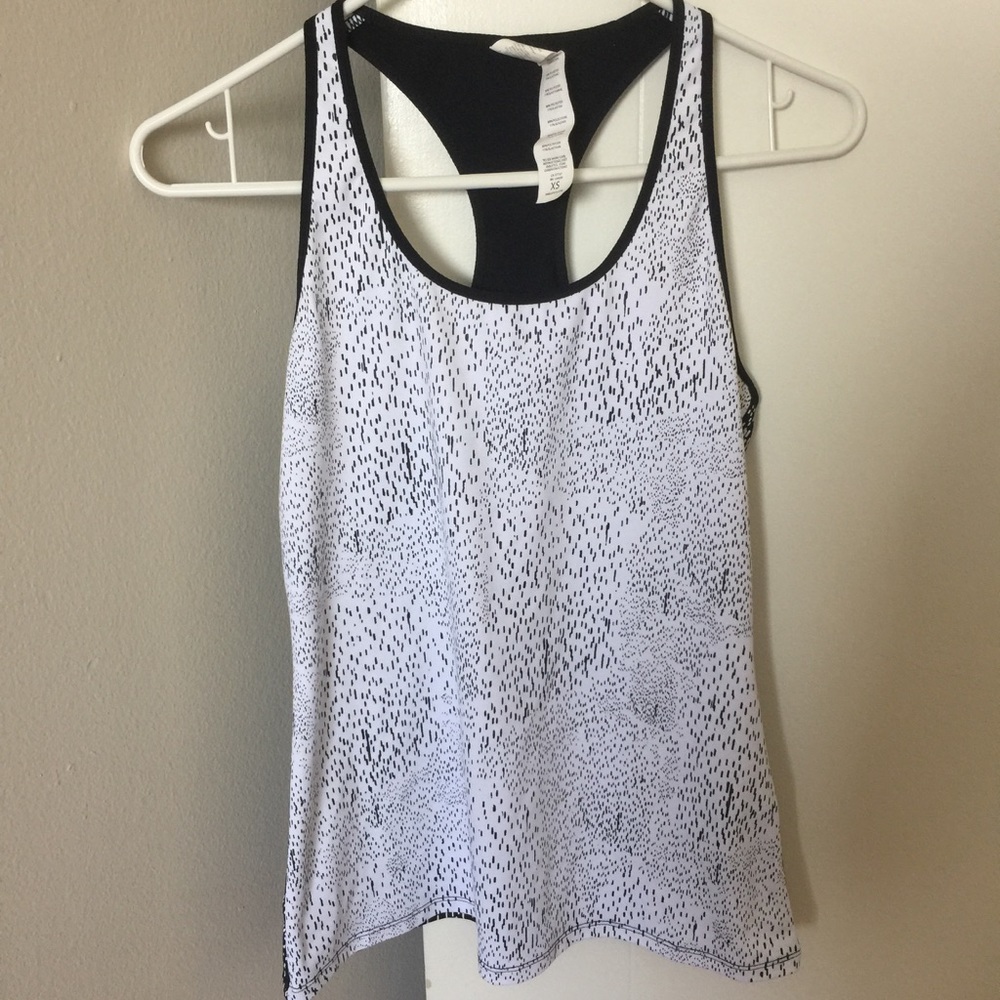 White Print Workout Tank sz XS