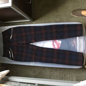 Plaid Zara trendy zipper soft pant