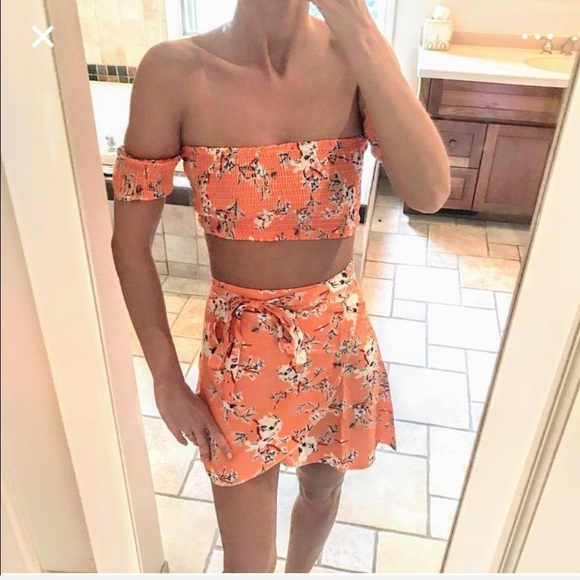 NWT floral boho crop top skirt set - Picture 3 of 3