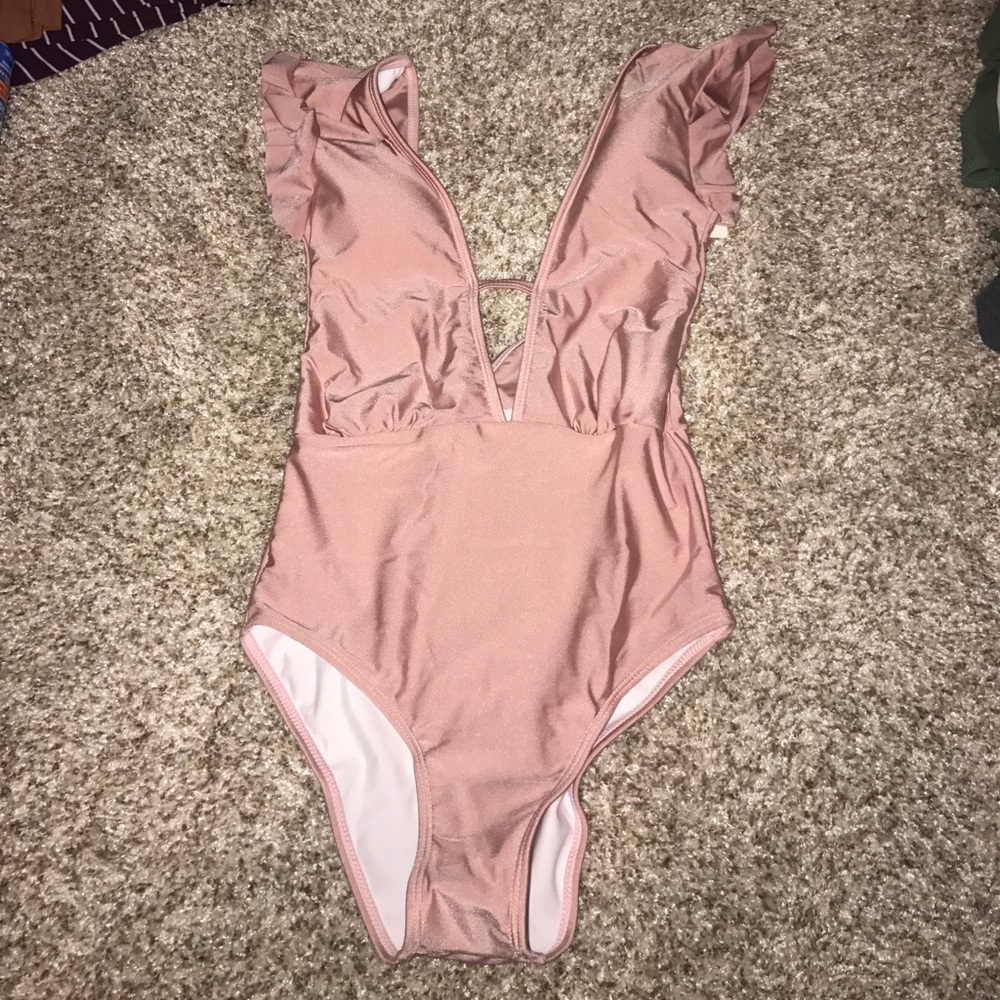 Pink one piece!