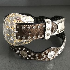 Nocona Cowhide Embellished Belt Western Cowgirl L