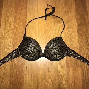 Black/Gold Push Up Bikini Top