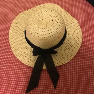 Sun Hat with Black Ribbon