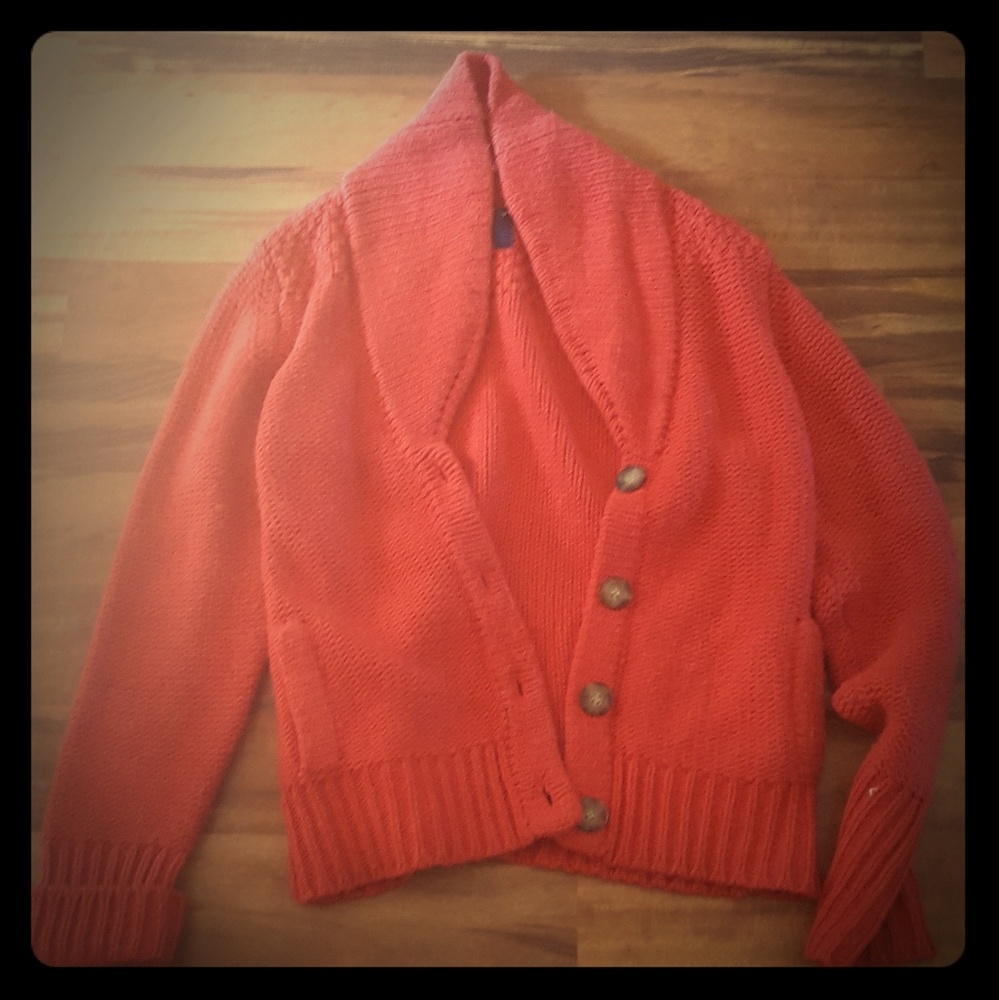 Orange cable knit sweater