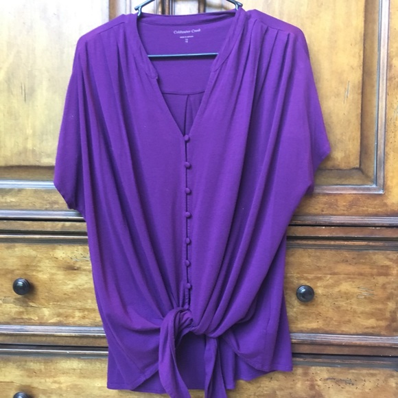 Purple button down tee - Picture 3 of 4