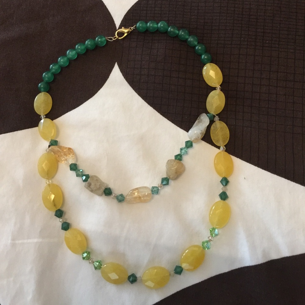 Citrine Swarovski Double Stand Necklace