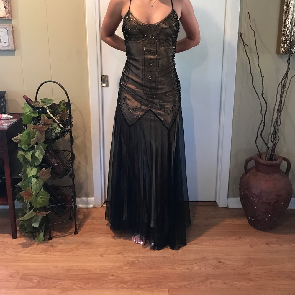 Black/Bronze Silk Dress